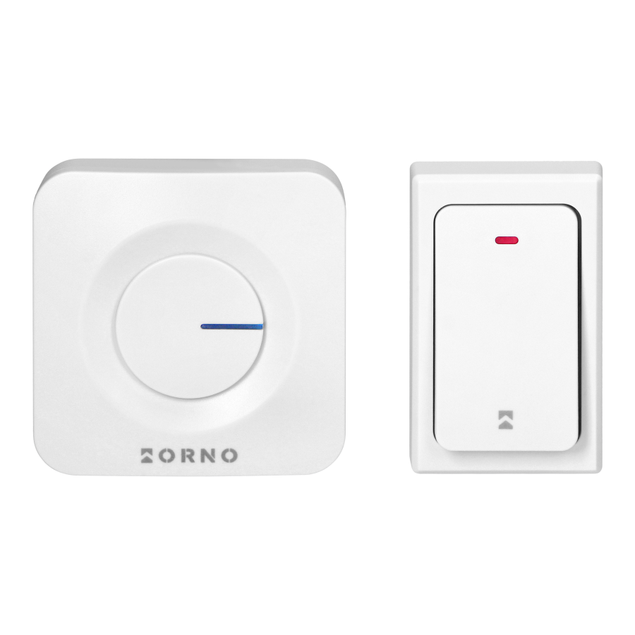 ONDO AC wireless mains-powered doorbell with battery-free button, learning system, 36 sounds, 200m, white